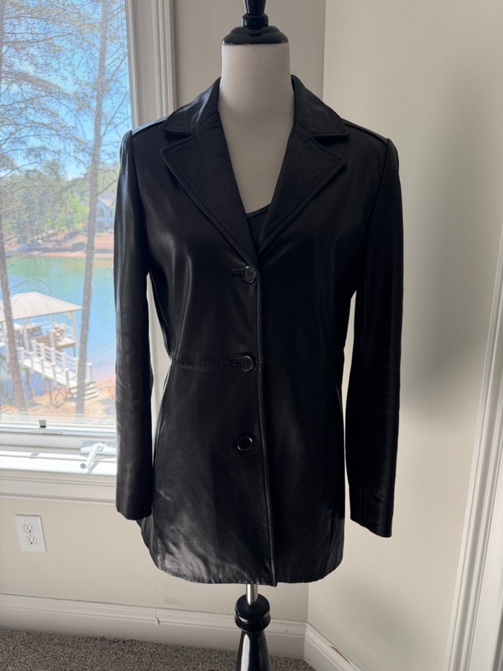 Vintage Marc New York Black Leather Blazer Jacket, Small, VGUC - Picture 8 of 10